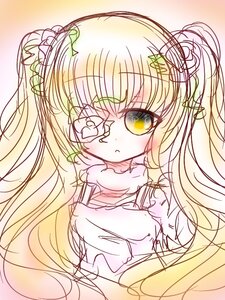 Rating: Safe Score: 0 Tags: 1girl blonde_hair blush eyebrows_visible_through_hair hair_ornament image kirakishou long_hair looking_at_viewer sketch solo User: admin