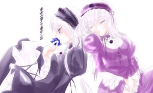 Rating: Safe Score: 0 Tags: 2girls dress frills hairband image juliet_sleeves long_hair long_sleeves multiple_girls puffy_sleeves ribbon rose simple_background solo suigintou white_background wings User: admin