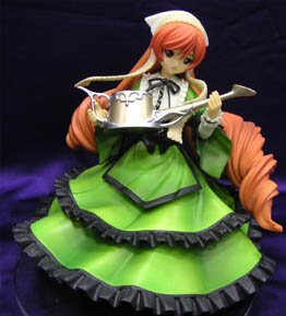 Rating: Safe Score: 0 Tags: 1girl doll dress frills full_body green_dress head_scarf holding long_hair long_sleeves looking_at_viewer ribbon solo suiseiseki very_long_hair User: admin