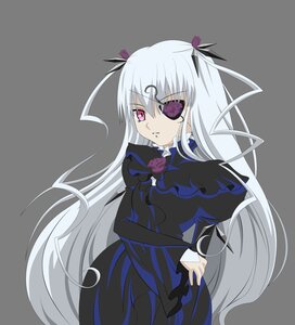 Rating: Safe Score: 0 Tags: 1girl barasuishou black_dress dress eyepatch image long_hair long_sleeves looking_at_viewer puffy_sleeves purple_eyes ribbon silver_hair solo transparent_background very_long_hair User: admin