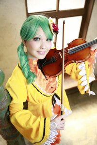 Rating: Safe Score: 0 Tags: 1girl blurry dress drill_hair flower green_hair guitar hair_flower hair_ornament instrument kanaria music musical_note photo piano playing_instrument solo violin User: admin