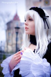 Rating: Safe Score: 0 Tags: 1girl black_dress blurry blurry_background blurry_foreground depth_of_field dress feathers hairband long_hair long_sleeves photo red_eyes ribbon solo suigintou white_hair User: admin