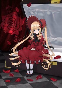 Rating: Safe Score: 0 Tags: 1girl argyle argyle_background argyle_legwear blonde_hair blue_eyes board_game bow checkered checkered_background checkered_floor chess_piece curtains dress floor flower image long_hair on_floor perspective petals red_dress red_flower red_rose rose rose_petals shinku shoes sitting solo tile_floor tiles twintails vanishing_point very_long_hair User: admin