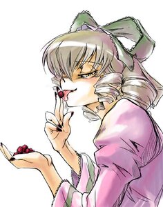Rating: Safe Score: 0 Tags: 1girl artist_request blonde_hair bow cherry drill_hair fingernails food fruit hina_ichigo hinaichigo image juliet_sleeves long_sleeves nail_polish naughty_face pink_nails puffy_sleeves raspberry red_nails ribbon rozen_maiden solo strawberry tongue tongue_out User: admin