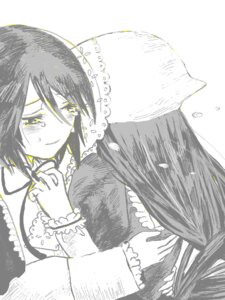 Rating: Safe Score: 0 Tags: 1girl auto_tagged black_hair blush crying crying_with_eyes_open dress frills image long_sleeves monochrome pair short_hair solo souseiseki suiseiseki tears upper_body User: admin