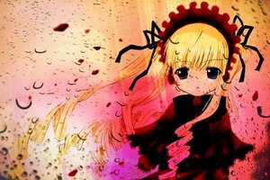 Rating: Safe Score: 0 Tags: 1girl bangs blonde_hair blue_eyes dress image long_hair long_sleeves looking_at_viewer petals red_dress shinku solo twintails upper_body User: admin