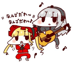 Rating: Safe Score: 0 Tags: 2girls acoustic_guitar beamed_eighth_notes beamed_sixteenth_notes blonde_hair bonnet bow_(instrument) chibi dress eighth_note electric_guitar flute guitar holding_instrument image instrument keyboard_(instrument) long_hair multiple_girls music musical_note pair piano playing_instrument plectrum quarter_note shinku singing spoken_musical_note suigintou trumpet violin User: admin