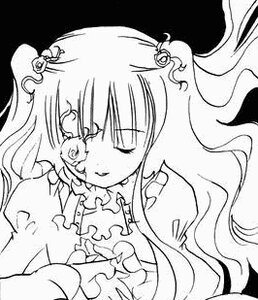 Rating: Safe Score: 0 Tags: 1girl closed_eyes greyscale hair_ornament image kirakishou long_hair long_sleeves monochrome simple_background solo upper_body User: admin