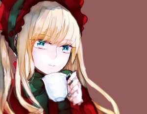 Rating: Safe Score: 0 Tags: 1girl bangs blonde_hair blue_eyes closed_mouth cup flower holding_cup image long_hair shinku simple_background solo teacup User: admin