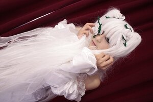 Rating: Safe Score: 0 Tags: 1girl dress flower kirakishou lips solo white_dress white_hair User: admin