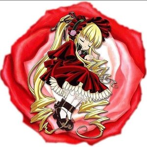 Rating: Safe Score: 0 Tags: 1girl blonde_hair bonnet bow closed_eyes dress frills image long_hair long_sleeves red_dress rose shinku sleeping solo traditional_media twintails very_long_hair User: admin