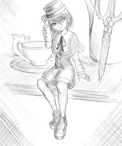 Rating: Safe Score: 0 Tags: 1girl capelet crossed_legs frills full_body greyscale hat image long_sleeves looking_at_viewer monochrome nagae_iku shoes short_hair sitting smile solo souseiseki top_hat User: admin