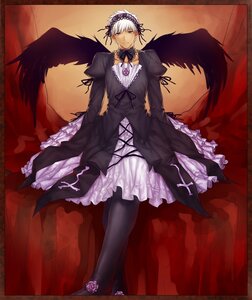 Rating: Safe Score: 0 Tags: 1boy archer_(fate) bad_id bad_pixiv_id black_wings dark-skinned_male dark_skin dress fate_(series) flower frilled_sleeves frills gothic_lolita grey_eyes hairband highres image lolita_fashion long_sleeves looking_at_viewer rose rozen_maiden silver_hair sitting solo suigintou washizu0808 white_hair wings User: admin