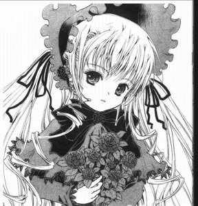 Rating: Safe Score: 0 Tags: 1girl bouquet dress flower frills greyscale hair_ribbon image lolita_fashion long_hair long_sleeves looking_at_viewer monochrome parted_lips ribbon rose shikishi shinku solo suigintou traditional_media upper_body User: admin