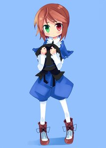 Rating: Safe Score: 0 Tags: 1girl blue_background blush brown_hair commentary_request frills full_body green_eyes hat heterochromia image kanikama long_sleeves looking_at_viewer pantyhose red_eyes rozen_maiden short_hair simple_background solo souseiseki standing white_legwear User: admin