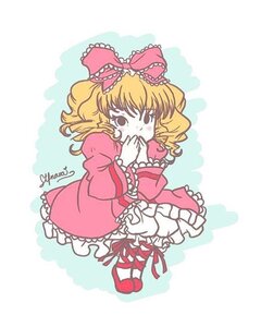 Rating: Safe Score: 0 Tags: 1girl blonde_hair bloomers blush bow covering_mouth dress frills full_body hair_bow hand_over_own_mouth hina_ichigo hinaichigo image long_sleeves looking_at_viewer pink_bow pink_dress red_footwear shoes solo underwear User: admin