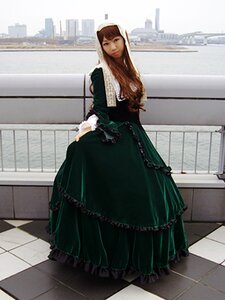 Rating: Safe Score: 0 Tags: 1girl brown_hair checkered checkered_floor dress full_body gothic_lolita green_dress lolita_fashion long_hair long_sleeves looking_at_viewer pantyhose solo standing suiseiseki tile_floor tiles User: admin