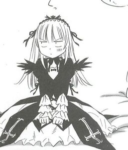 Rating: Safe Score: 0 Tags: 1girl blush closed_eyes dress flower frills greyscale image long_hair long_sleeves monochrome ribbon rose simple_background solo suigintou white_background wings User: admin