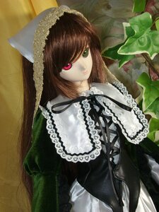 Rating: Safe Score: 0 Tags: 1girl brown_hair doll dress frills green_eyes heterochromia lace long_hair long_sleeves looking_at_viewer red_eyes solo suiseiseki very_long_hair User: admin