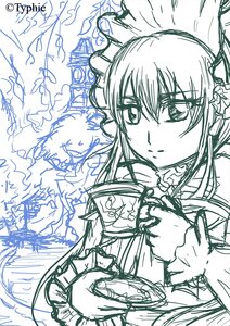 Rating: Safe Score: 0 Tags: 1girl flower frills hair_ornament image long_hair looking_at_viewer monochrome shinku sketch solo twitter_username User: admin