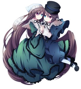Rating: Safe Score: 0 Tags: 2girls black_ribbon blue_dress bonnet brown_hair commentary_request dress expressionless frills green_dress hat heterochromia holding_hands image long_hair long_sleeves looking_at_viewer multiple_girls pair pantyhose photoshop_(medium) red_eyes ribbon rozen_maiden rozen_maiden_traumend short_hair siblings sisters soranagi souseiseki suiseiseki top_hat twins very_long_hair User: admin