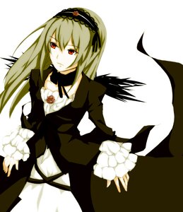 Rating: Safe Score: 0 Tags: 1girl black_dress black_wings detached_collar dress flower frilled_sleeves frills hairband image lolita_hairband long_hair long_sleeves looking_at_viewer red_eyes rose simple_background solo suigintou wings User: admin