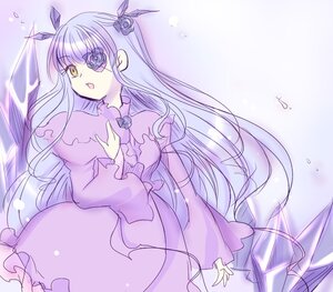 Rating: Safe Score: 0 Tags: 1girl bangs barasuishou dress eyepatch frills hair_ornament image long_hair long_sleeves open_mouth purple_dress ribbon solo striped two_side_up vertical_stripes very_long_hair yellow_eyes User: admin