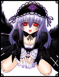 Rating: Safe Score: 0 Tags: 1girl breasts cleavage dress flower frills hairband image letterboxed lolita_hairband long_hair long_sleeves looking_at_viewer medium_breasts open_mouth red_eyes rose silver_hair sitting solo suigintou wings User: admin