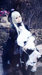 Rating: Safe Score: 0 Tags: 1girl bangs boots flower looking_at_viewer pale_skin sitting solo suigintou white_hair User: admin