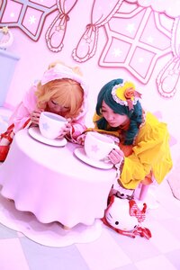 Rating: Safe Score: 0 Tags: 2girls blonde_hair checkered closed_eyes cup dress flower multiple_cosplay multiple_girls pillow short_hair sleeping star_(symbol) striped tagme teacup teapot User: admin