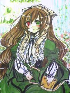 Rating: Safe Score: 0 Tags: 1girl animal_ears brown_hair dress green_eyes image long_hair long_sleeves looking_at_viewer solo suiseiseki User: admin