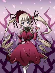 Rating: Safe Score: 0 Tags: 1girl blonde_hair blue_eyes bonnet bow bowtie dress drill_hair flower frills image long_hair long_sleeves looking_at_viewer petals red_dress rose_petals shinku solo standing twintails very_long_hair User: admin