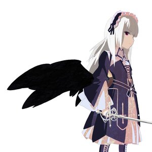 Rating: Safe Score: 0 Tags: 1girl black_wings dress feathered_wings gothic_lolita hairband holding holding_sword holding_weapon image lolita_fashion lolita_hairband long_hair long_sleeves solo striped suigintou sword thighhighs vertical_stripes weapon white_hair wings User: admin