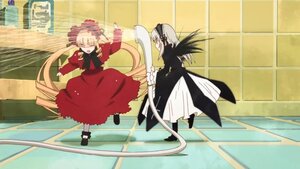 Rating: Safe Score: 0 Tags: 2girls black_wings blonde_hair closed_eyes dress drill_hair image long_hair long_sleeves multiple_girls pair red_dress shinku silver_hair suigintou very_long_hair wings User: admin