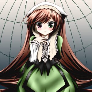 Rating: Safe Score: 0 Tags: 1girl black_ribbon blush brown_hair dress frills green_dress green_eyes heterochromia image long_hair long_sleeves looking_at_viewer red_eyes solo suiseiseki very_long_hair User: admin