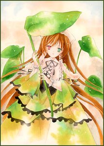 Rating: Safe Score: 0 Tags: 1girl brown_hair dress frills green_dress green_eyes heterochromia image long_hair long_sleeves looking_at_viewer marker_(medium) red_eyes solo suiseiseki traditional_media very_long_hair watercolor_(medium) User: admin