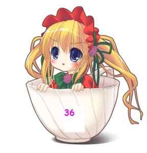 Rating: Safe Score: 0 Tags: 1girl :o blonde_hair blue_eyes blush bow bowtie dress flower image in_box in_container long_hair long_sleeves looking_at_viewer shinku simple_background solo twintails white_background User: admin