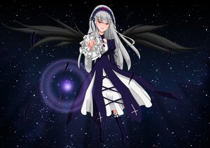 Rating: Safe Score: 0 Tags: 1girl auto_tagged black_wings hairband image long_hair night night_sky shooting_star silver_hair sky solo space star_(sky) starry_background starry_sky starry_sky_print suigintou wings User: admin