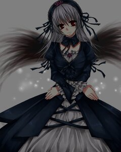 Rating: Safe Score: 0 Tags: 1girl black_dress black_ribbon black_wings dress flower frilled_sleeves frills grey_background hairband image juliet_sleeves long_hair long_sleeves looking_at_viewer puffy_sleeves red_eyes ribbon rose silver_hair simple_background solo suigintou wings User: admin