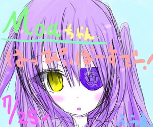 Rating: Safe Score: 0 Tags: 1girl bangs barasuishou blush eyebrows_visible_through_hair hair_between_eyes image looking_at_viewer purple_hair simple_background solo yellow_eyes User: admin