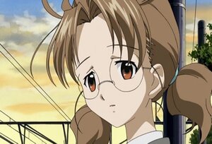 Rating: Safe Score: 0 Tags: 1girl bangs brown_eyes brown_hair closed_mouth face glasses human outdoors parted_bangs portrait power_lines sakurada_nori screenshot sky solo telephone_pole User: admin