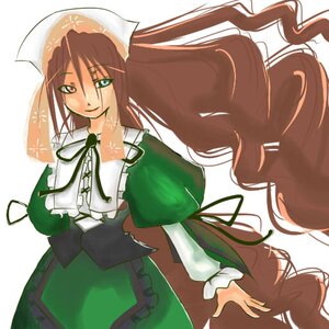 Rating: Safe Score: 0 Tags: 1girl auto_tagged brown_hair dress frills green_dress green_eyes hat head_scarf heterochromia image long_hair long_sleeves looking_at_viewer red_eyes simple_background smile solo suiseiseki twintails very_long_hair white_background User: admin