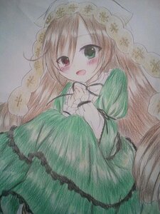 Rating: Safe Score: 0 Tags: 1girl :d blush brown_hair dress green_dress green_eyes heterochromia image juliet_sleeves long_hair long_sleeves looking_at_viewer marker_(medium) open_mouth puffy_sleeves red_eyes smile solo suiseiseki traditional_media very_long_hair watercolor_(medium) User: admin