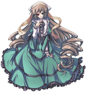 Rating: Safe Score: 0 Tags: 1girl auto_tagged brown_hair cota dress drill_hair frills full_body green_dress green_eyes hat heterochromia image long_hair long_sleeves looking_at_viewer lowres photoshop_(medium) red_eyes ribbon rozen_maiden simple_background smile solo suiseiseki twin_drills twintails very_long_hair white_background User: admin