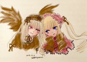 Rating: Safe Score: 0 Tags: 2girls black_wings blonde_hair blue_eyes bonnet image long_hair long_sleeves looking_at_viewer multiple_girls pair shinku silver_hair suigintou wings User: admin