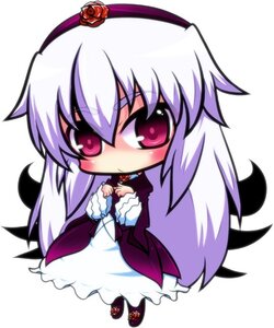 Rating: Safe Score: 0 Tags: 1girl blush chibi closed_mouth dress flower full_body hairband image long_hair long_sleeves red_rose rose solo standing striped suigintou vertical_stripes very_long_hair white_background wings User: admin