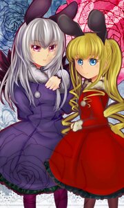 Rating: Safe Score: 0 Tags: 2girls animal_ears blonde_hair blue_eyes blue_rose dress drill_hair flower frills image long_hair multiple_girls pair pantyhose purple_eyes rose shinku silver_hair smile suigintou twintails User: admin