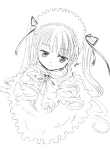 Rating: Safe Score: 0 Tags: 1girl artist_request bangs dress greyscale hair_ribbon image long_hair long_sleeves looking_at_viewer monochrome ribbon rozen_maiden shinku simple_background solo twintails upper_body white_background User: admin