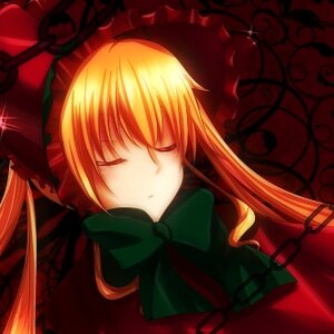 Rating: Safe Score: 0 Tags: 1girl blonde_hair bow closed_eyes dress image long_hair ribbon shinku sleeping solo User: admin