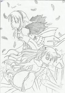 Rating: Safe Score: 0 Tags: 2girls akemi_homura barasuishou bird dress feathered_wings feathers greyscale image long_hair long_sleeves monochrome multiple_girls pair profile suigintou traditional_media ultimate_madoka wings User: admin